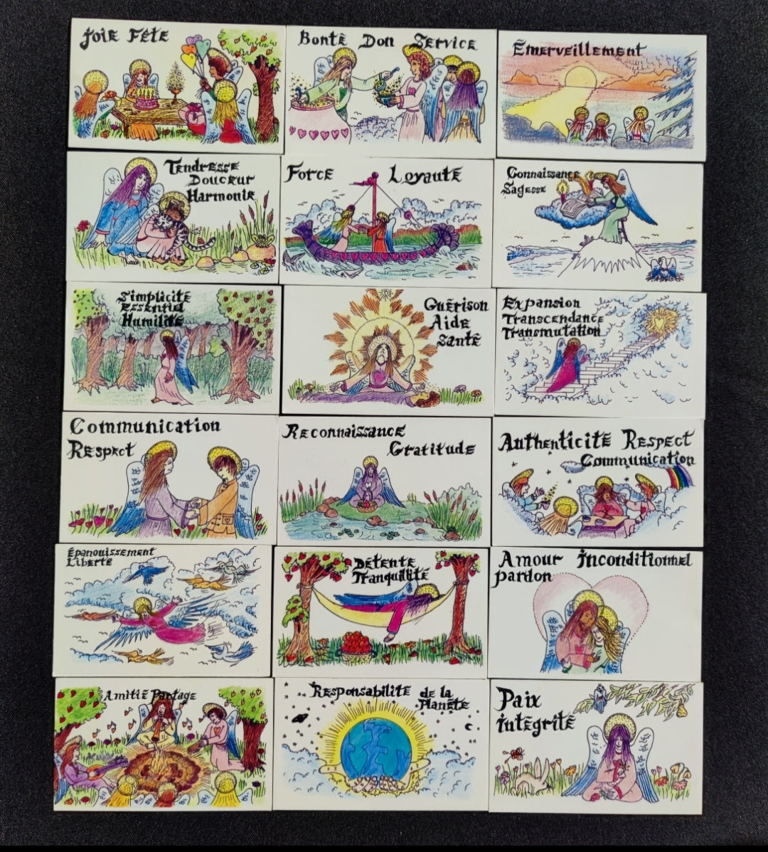 Les Anges de la Paix (1990) • Jeu de Cartes Spirituel Rare – 51 Cartes + Notice en Français