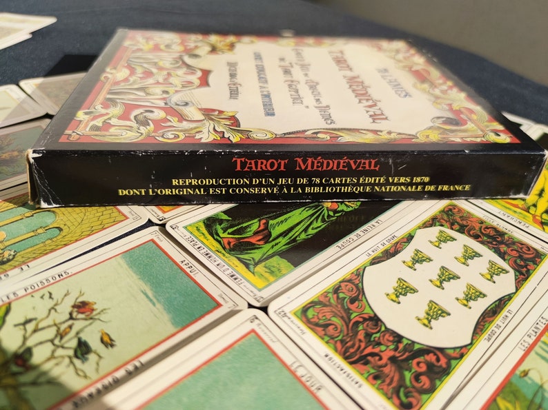 Tarot Médiéval Étteilla – Reproduction Rare 78 Cartes – Jeu Divinatoire Ancien & Livret Français