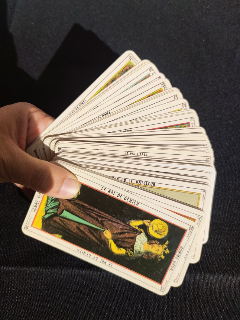 Tarot Médiéval Étteilla – Reproduction Rare 78 Cartes – Jeu Divinatoire Ancien & Livret Français