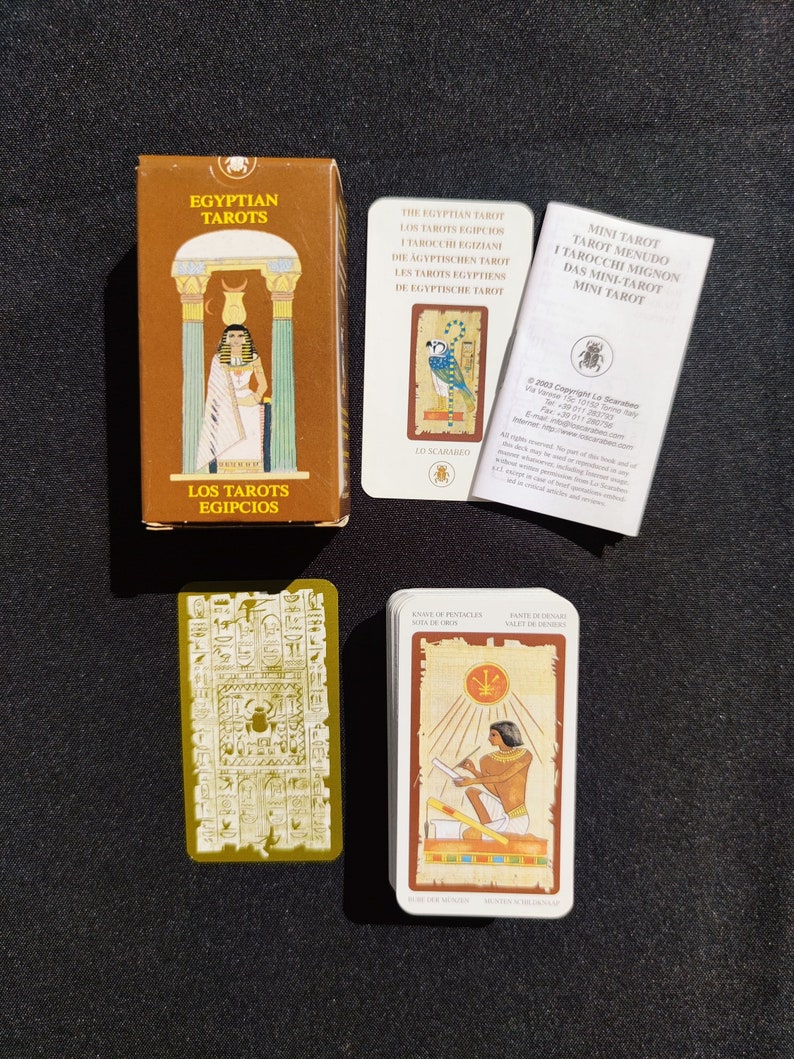 Mini Tarot Égyptien Silvana Alasia – Édition Rare 2003 – Jeu Divinatoire Complet Format de Poche