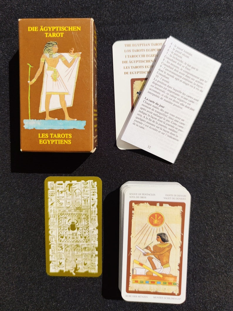 Mini Tarot Égyptien Silvana Alasia – Édition Rare 2003 – Jeu Divinatoire Complet Format de Poche
