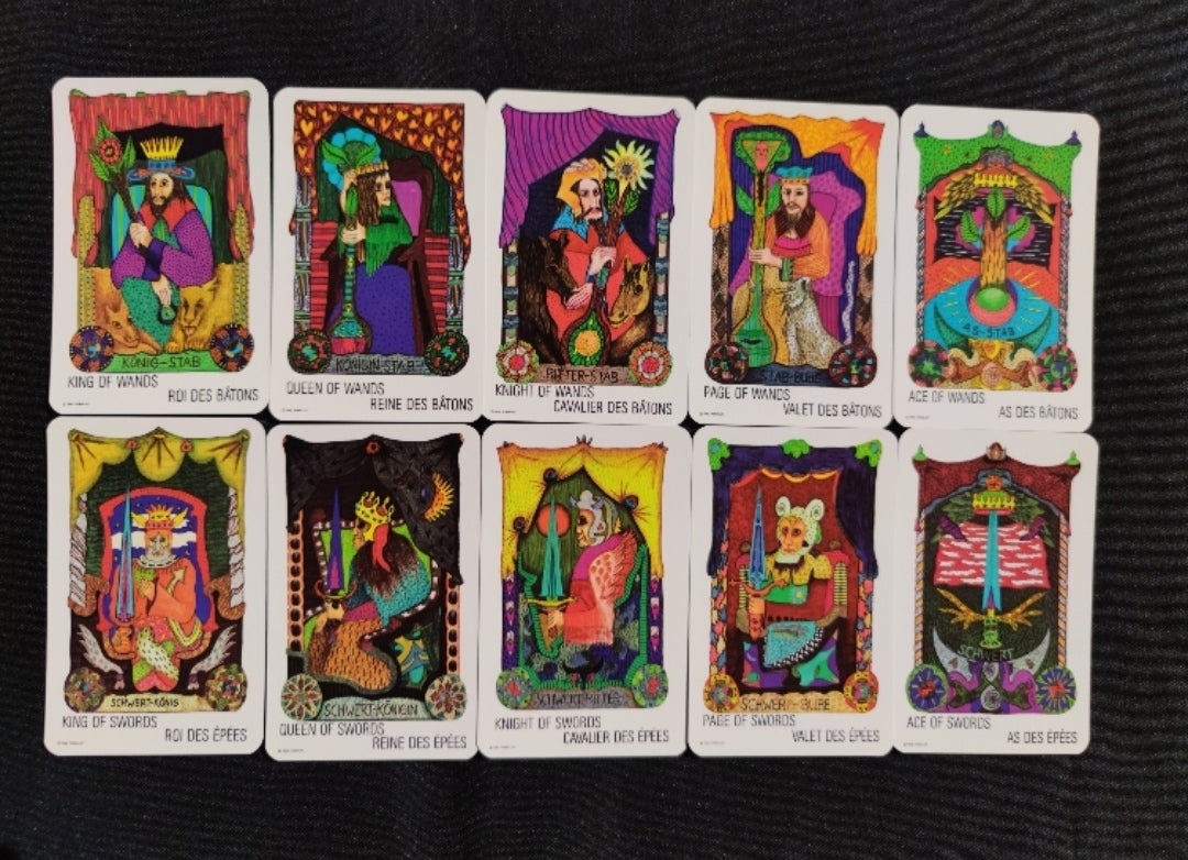 Jeu de Cartes Tziganes Walter Wegmüller – Première Édition 1982 – 78 Cartes Bilingues Français/Anglais