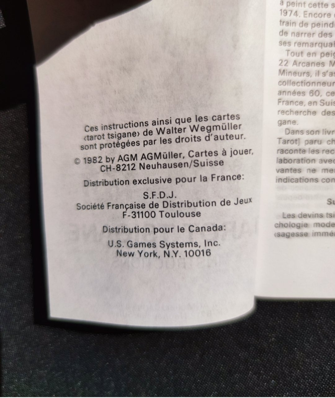 Jeu de Cartes Tziganes Walter Wegmüller – Première Édition 1982 – 78 Cartes Bilingues Français/Anglais