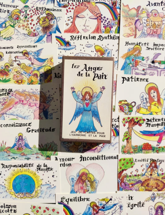 Les Anges de la Paix (1990) • Jeu de Cartes Spirituel Rare – 51 Cartes + Notice en Français