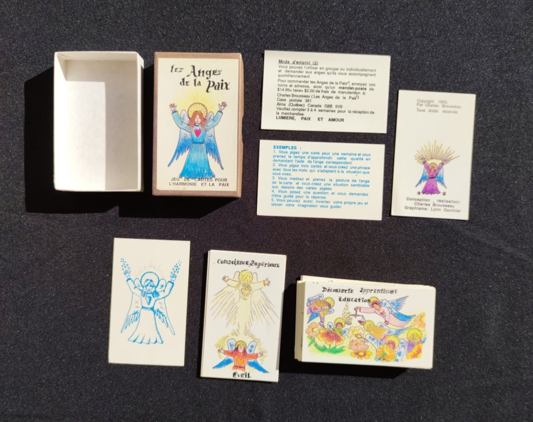 Les Anges de la Paix (1990) • Jeu de Cartes Spirituel Rare – 51 Cartes + Notice en Français