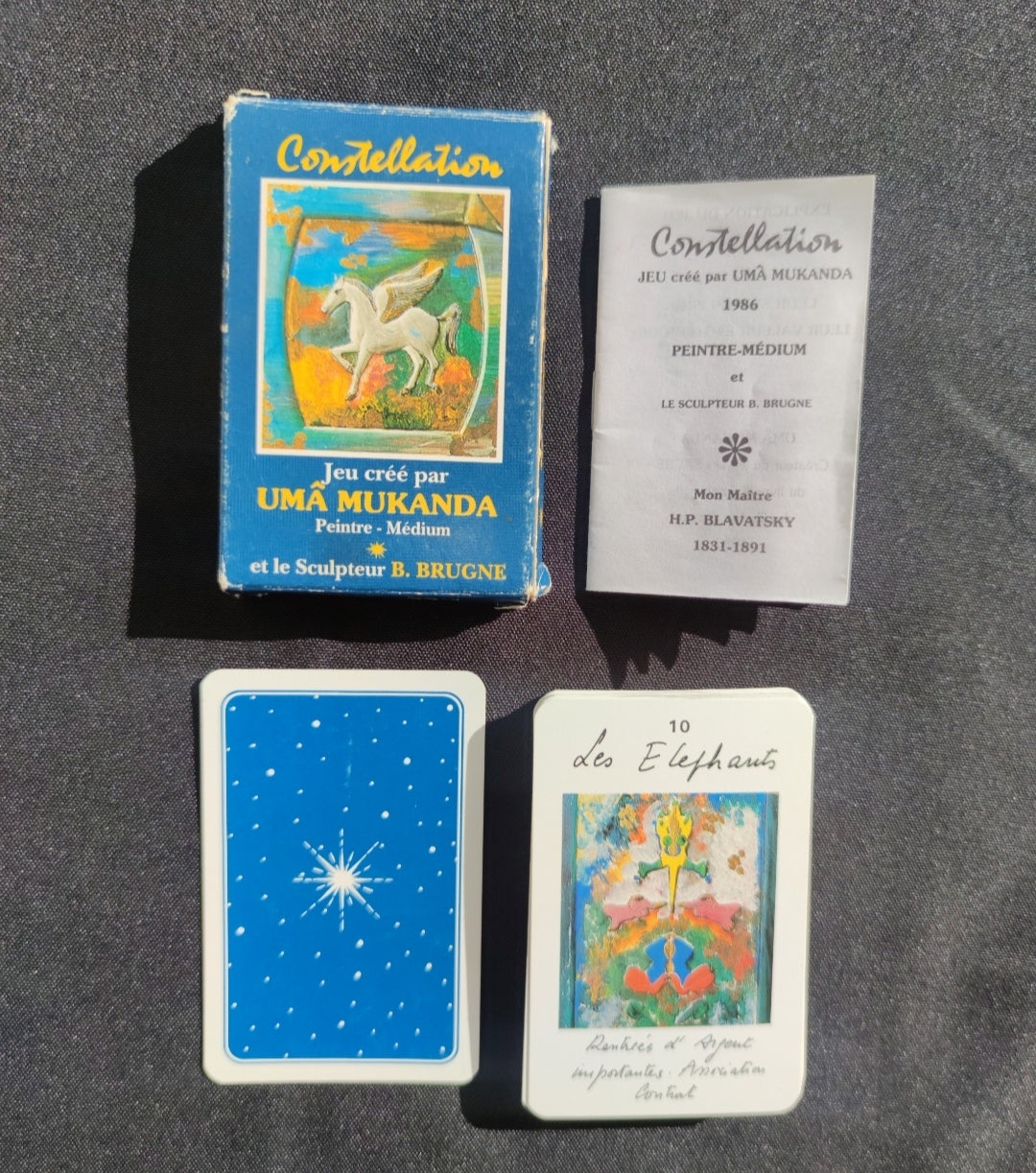 Oracle Astrologique Uma Mukanda (1986) – Jeu Rare de 32 Cartes avec Livret en Français