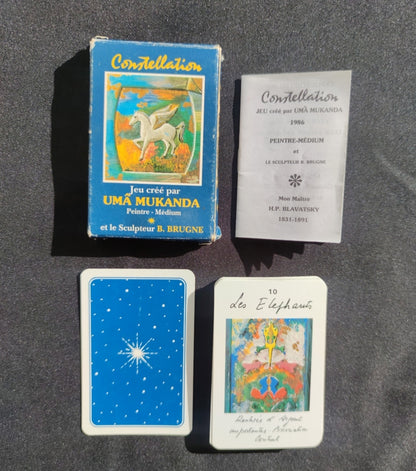Oracle Astrologique Uma Mukanda (1986) – Jeu Rare de 32 Cartes avec Livret en Français