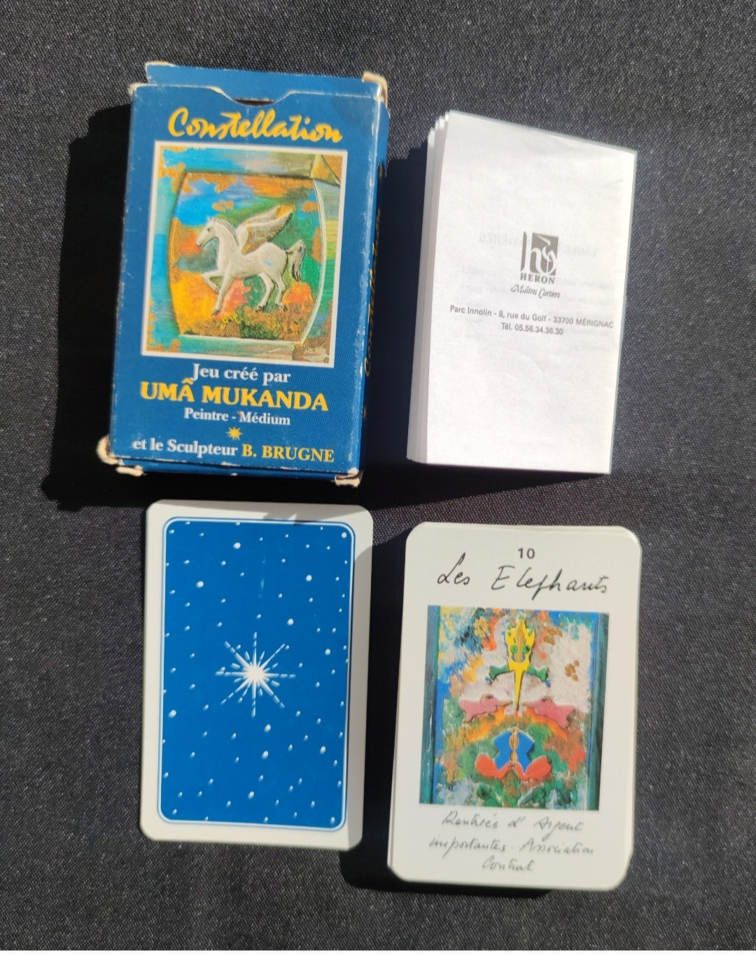 Oracle Astrologique Uma Mukanda (1986) – Jeu Rare de 32 Cartes avec Livret en Français