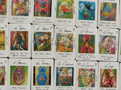 Oracle Astrologique Uma Mukanda (1986) – Jeu Rare de 32 Cartes avec Livret en Français