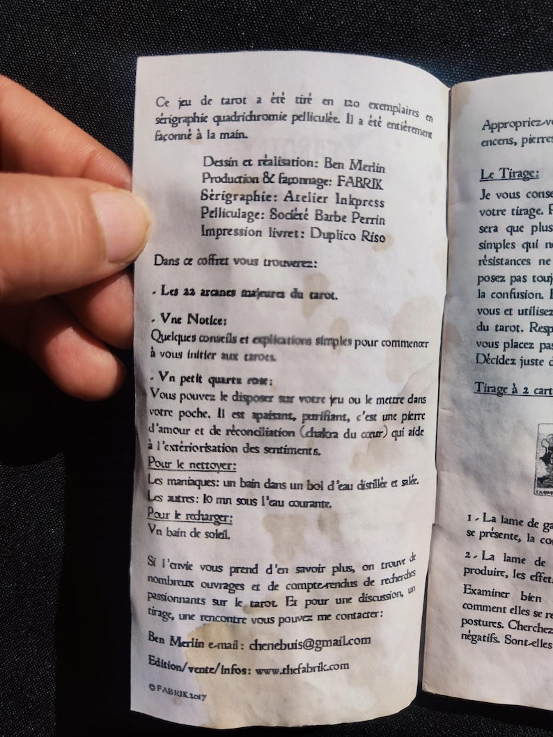 Carte numérotée du Tarot Merlin, édition limitée à 120 exemplaires avec certificat d’authenticité.