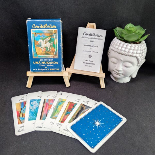 Oracle Astrologique Uma Mukanda (1986) – Jeu Rare de 32 Cartes avec Livret en Français