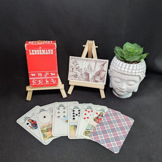 Jeu Divinatoire Lenormand – Édition Rare Années 60/70 | Cartes de Bonne Aventure avec Notice en Français