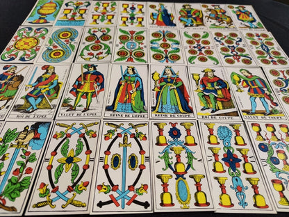 Tarot d’Épinal 1976 – Jeu de Tarot Divinatoire Vintage Complet et Rare – Collection d’Art et Symbolisme Unique