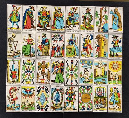 Tarot d’Épinal 1976 – Jeu de Tarot Divinatoire Vintage Complet et Rare – Collection d’Art et Symbolisme Unique