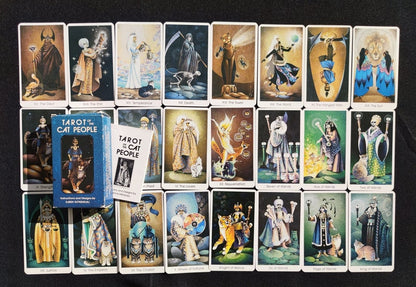 Tarot of the Cat People – Karen Kuykendall – Jeu de Tarot Rare 78 Cartes + Livret – Thème Chats et Fantastique
