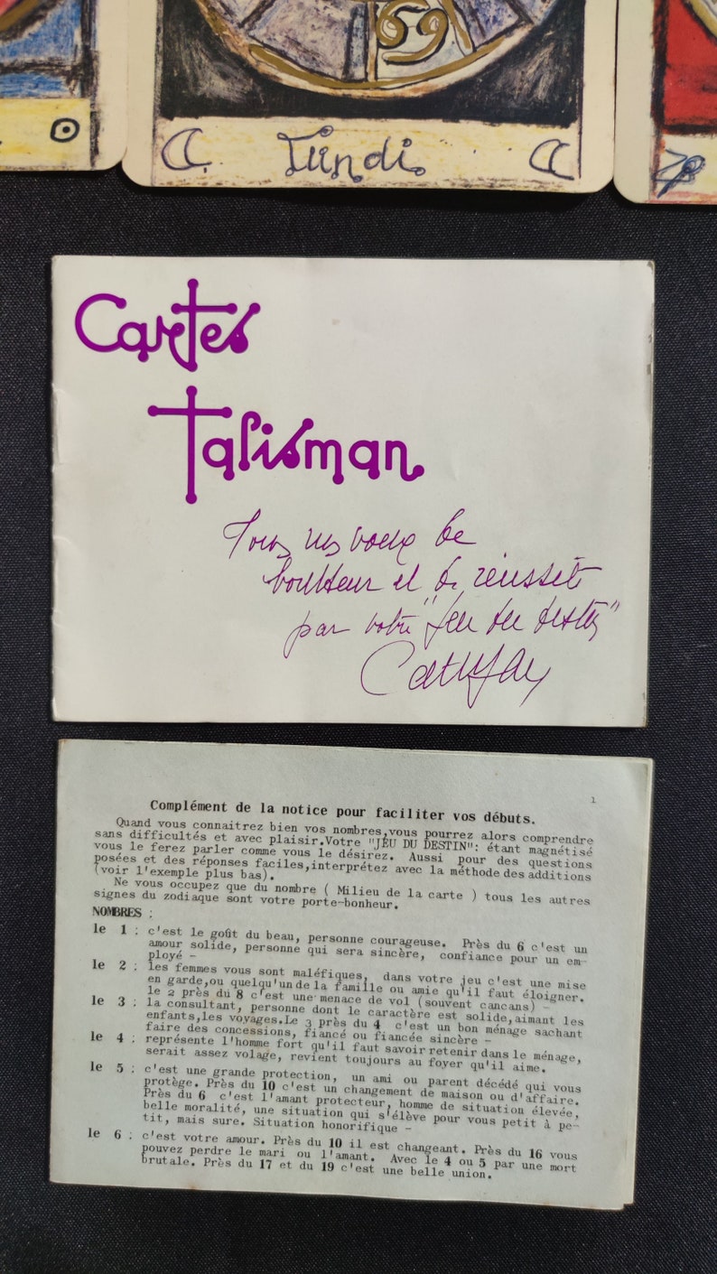 Jeu du Destin – Cartes Talisman de Catherine Jan – Oracle Astrologique Ancien et Rare en Français (Vintage)