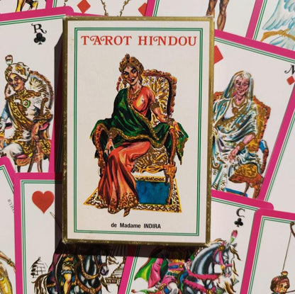 Tarot Hindou Madame Indira – Édition Rare 1993 – Jeu Divinatoire ésotérique avec Livret Bilingue