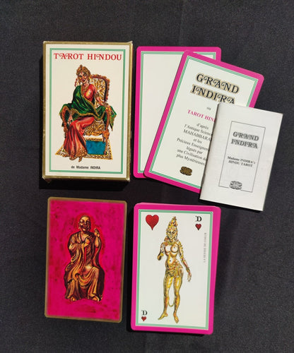 Tarot Hindou Madame Indira – Édition Rare 1993 – Jeu Divinatoire ésotérique avec Livret Bilingue