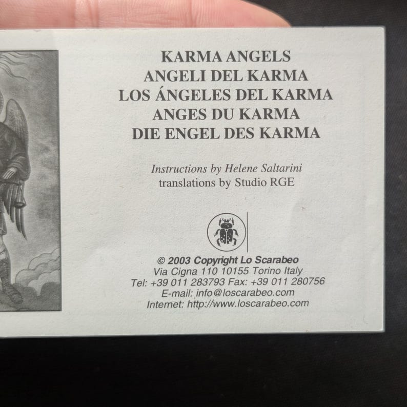 Oracle des Anges de Karma – Lo Scarabeo, 2003