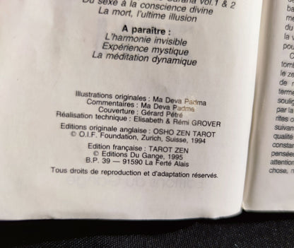 Tarot Zen Osho Rajneesh 1995 -Gift-Divination -Cartomancy -Clairvoyance -Fortune telling -Tarot deck -Esotericism