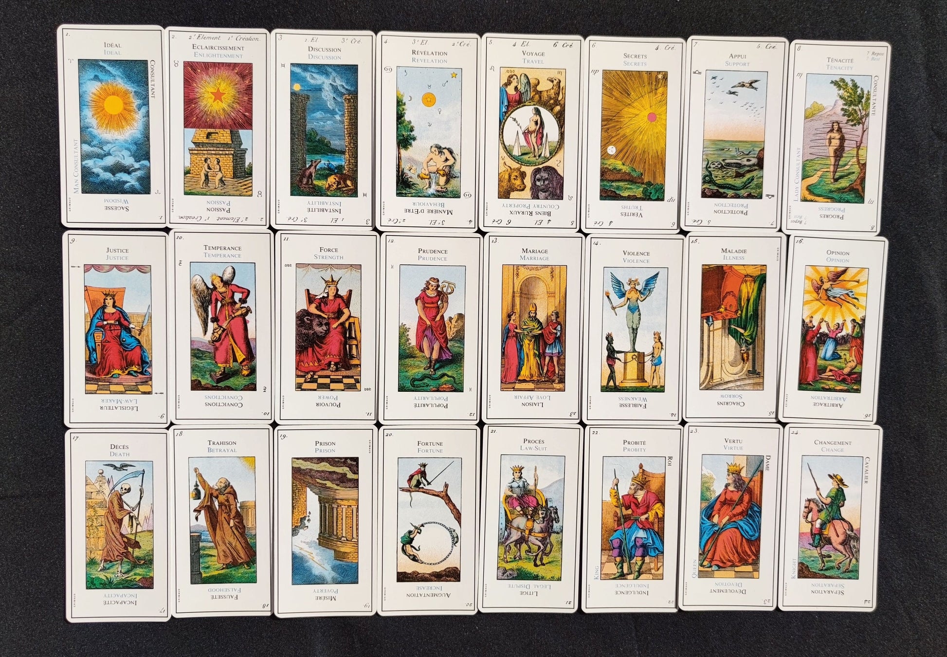Grand Etteilla Egyptian gypsies Tarot year 1985 -Grimaud-Gift -Divination -Cartomancy -Clairvoyance -Fortune telling -Esotericism 
