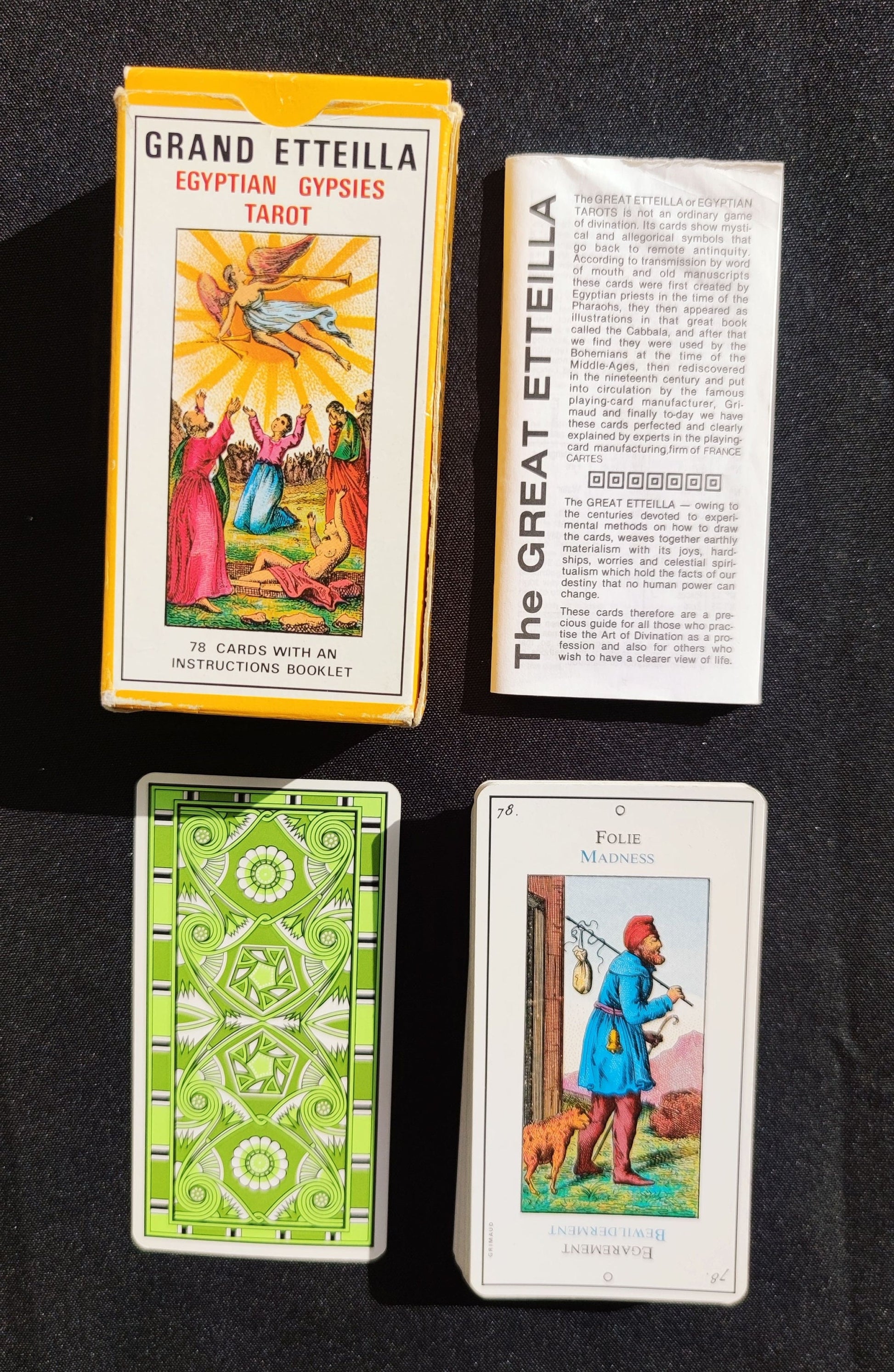 Grand Etteilla Egyptian gypsies Tarot year 1985 -Grimaud-Gift -Divination -Cartomancy -Clairvoyance -Fortune telling -Esotericism 