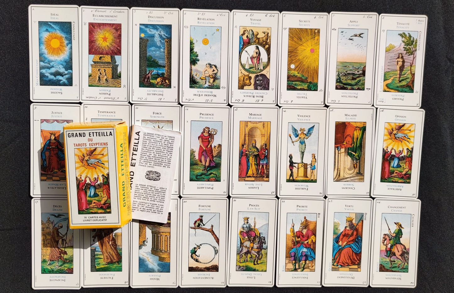 Grand Etteilla Egyptian gypsies Tarot year 1985 -Grimaud-Gift -Divination -Cartomancy -Clairvoyance -Fortune telling -Esotericism 