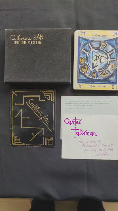 Jeu du Destin – Cartes Talisman de Catherine Jan – Oracle Astrologique Ancien et Rare en Français (Vintage)