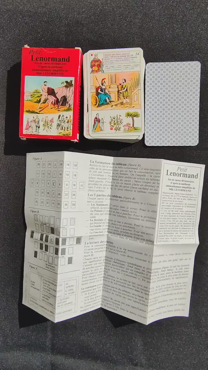 The Small Lenormand of Mlle Lenormand 1976 -Gift-Divination-Cartomancy -Clairvoyance -Fortune telling -Tarot deck-Esotericism-Prediction