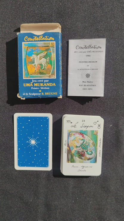 Oracle Astrologique Uma Mukanda (1986) – Jeu Rare de 32 Cartes avec Livret en Français