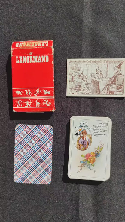 Jeu Divinatoire Lenormand – Édition Rare Années 60/70 | Cartes de Bonne Aventure avec Notice en Français