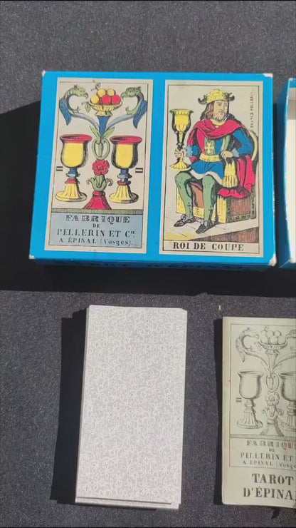 Tarot d’Épinal 1976 – Jeu de Tarot Divinatoire Vintage Complet et Rare – Collection d’Art et Symbolisme Unique