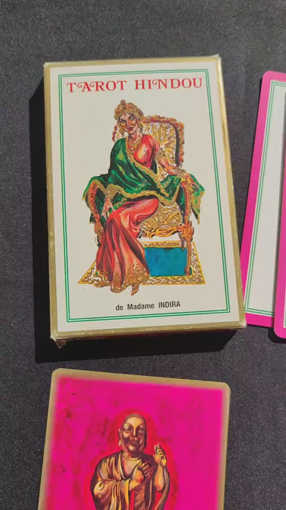 Tarot Hindou Madame Indira – Édition Rare 1993 – Jeu Divinatoire ésotérique avec Livret Bilingue