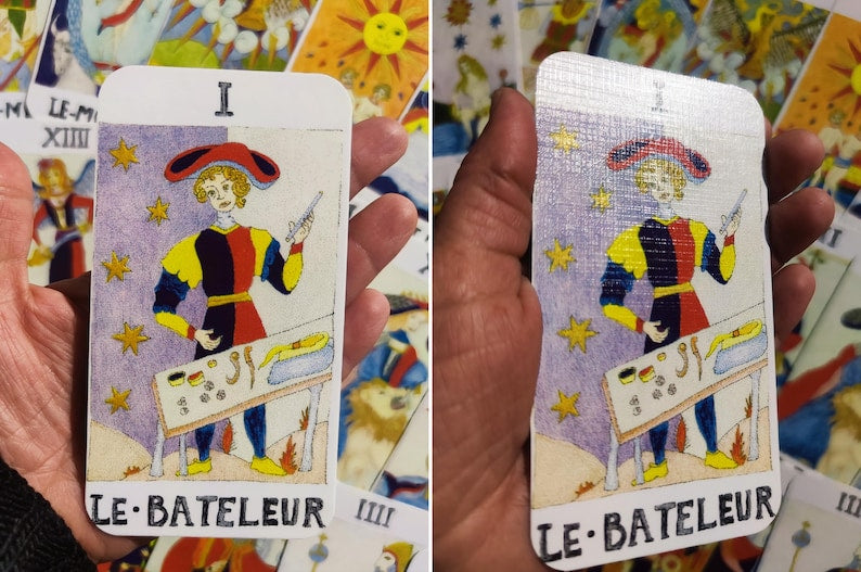 Détail d'une carte des arcanes majeurs du tarot Merlin